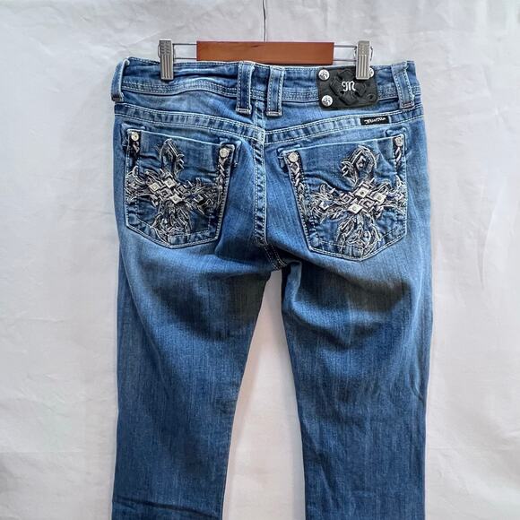 Miss Me Jeans Womens Bootcut Jeans with Embellished  Embroidered Back Pockets 30 - Picture 11 of 15